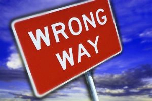 wrong way sign