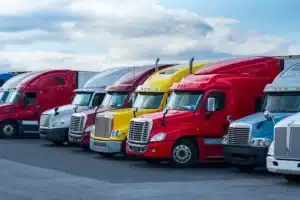 fleet of trucks from a successful company